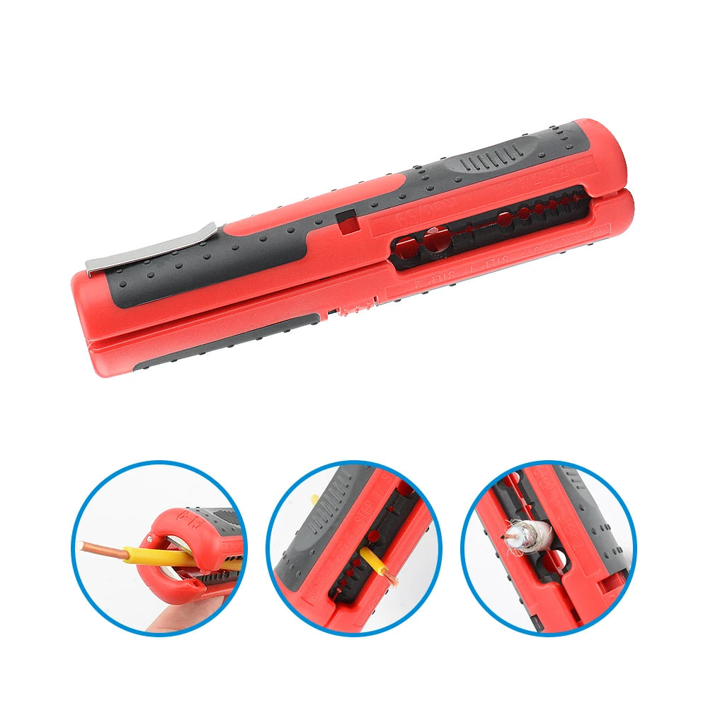 Multifunctional Cable Wire Stripper Cutter Pliers Hand Tool Hardware Tool Portable Anti-skid Handle Strip pen clip 2030