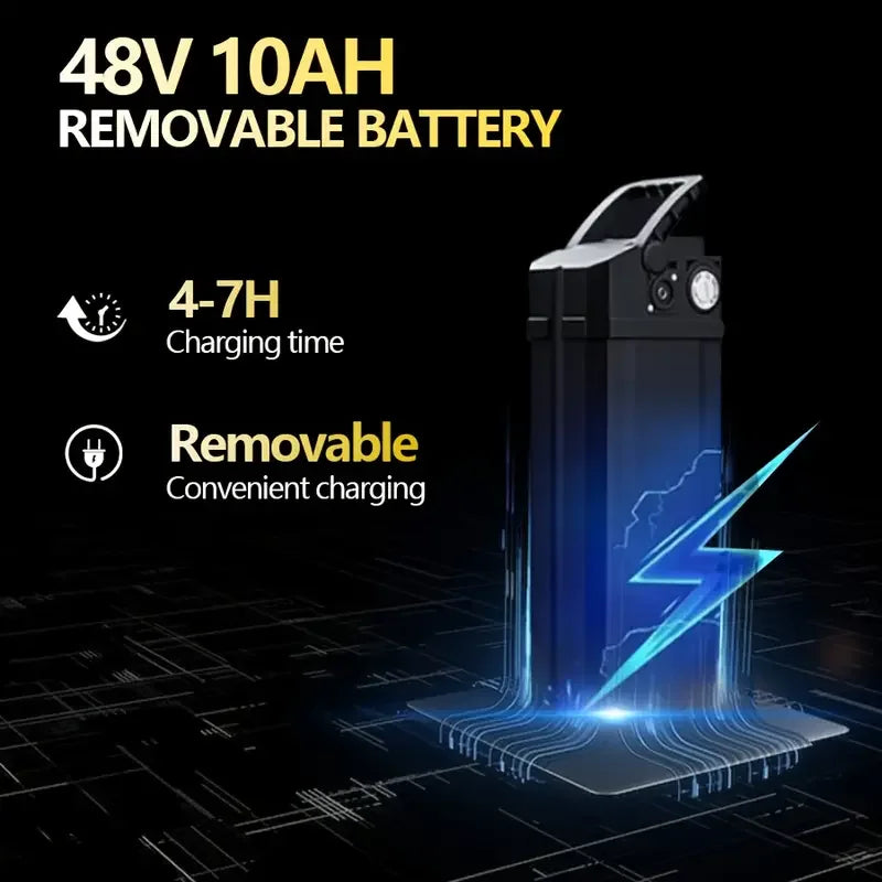 Adult Electric Bicycle 500W Peak Motor 30 Miles Range 48V 10Ah Battery Mini Folding Electric Bike