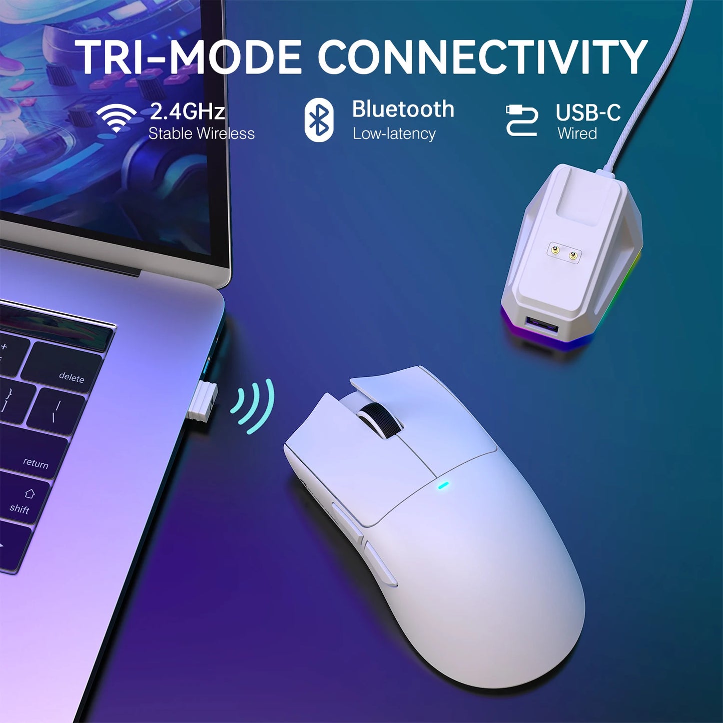 X11 Lightweight Wireless Gaming Mouse with RGB Backlight Charging, Up to 22K DPI, PAW3311 Optical Sensor, HUYU Swit
