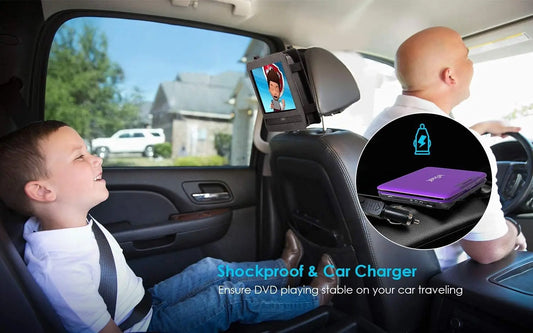 Portable DVD Player 12.5", with 10.5" HD Swivel Screen, Car Travel DVD Players 5 Hrs. Rechargeable Battery