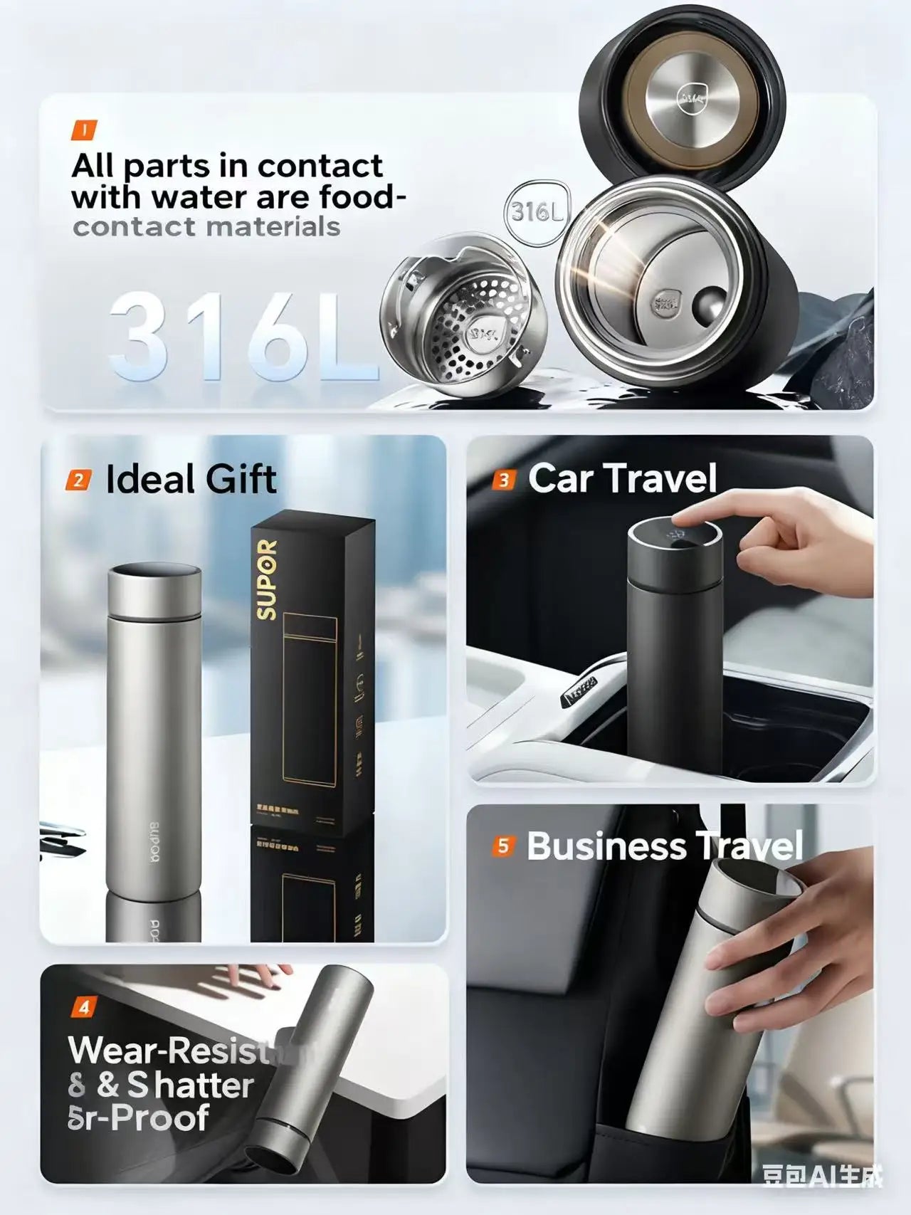 Smart Display Temperature Large Capacity Thermal Cup, Premium Stainless-Steel Tea Thermos for Men & Women (2025 New Model)
