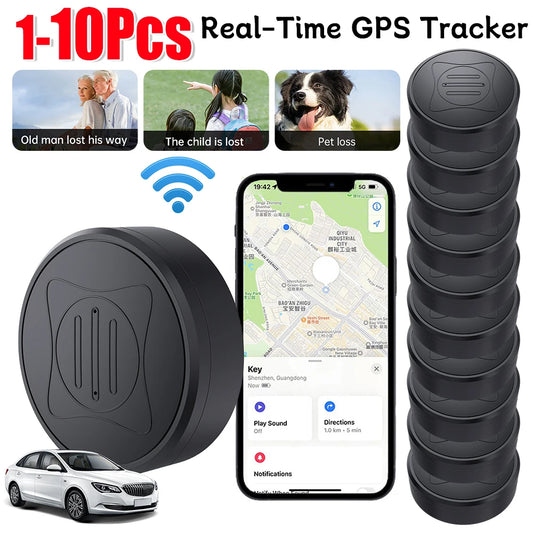 1-10PCS Magnetic Mini GPS Tracker Pet Kids Wallet Real-Time Locator Anti-Lost Device Pet Vehicle Lost Tracker GPS Trackers New