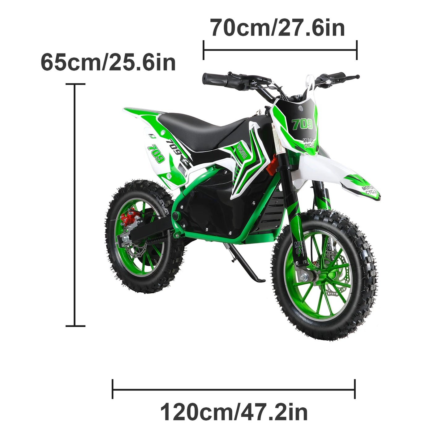 Off Road Mini Motorcycle, Rocket Electric Motocross Bike, Dirt Bike, Electric Pocket Motorbike with Mechanical Disc Brakes