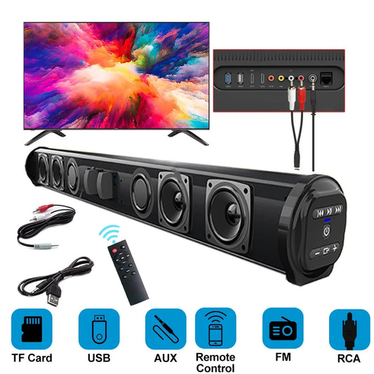 Soundbar Sound Wireless Bluetooth Car Computer Speaker Stereo Tv Home Theater Sombart for 3.5mm Output PC