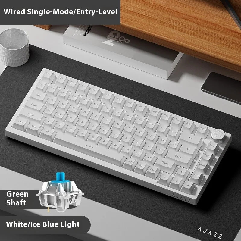AK820 Wired Gaming Keyboard Red Switch 75% Layout Ergonomic Hot-swappable Detachable Cable