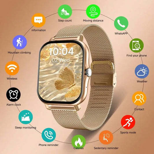 Smart Watch, Wireless calling /dial, Multi-Sport Modes, Call & Message Alerts, Custom Wallpaper, Compatible with iOS/android