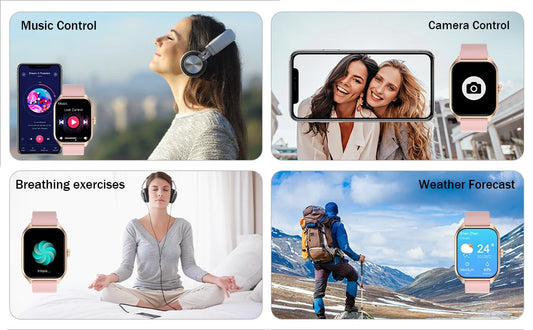 Voice Assistant Smart Watch for Men Women, 1.96'' HD Screen Activity Trackers with 100+Sports/ Sleep/ Heart Rate Monitor