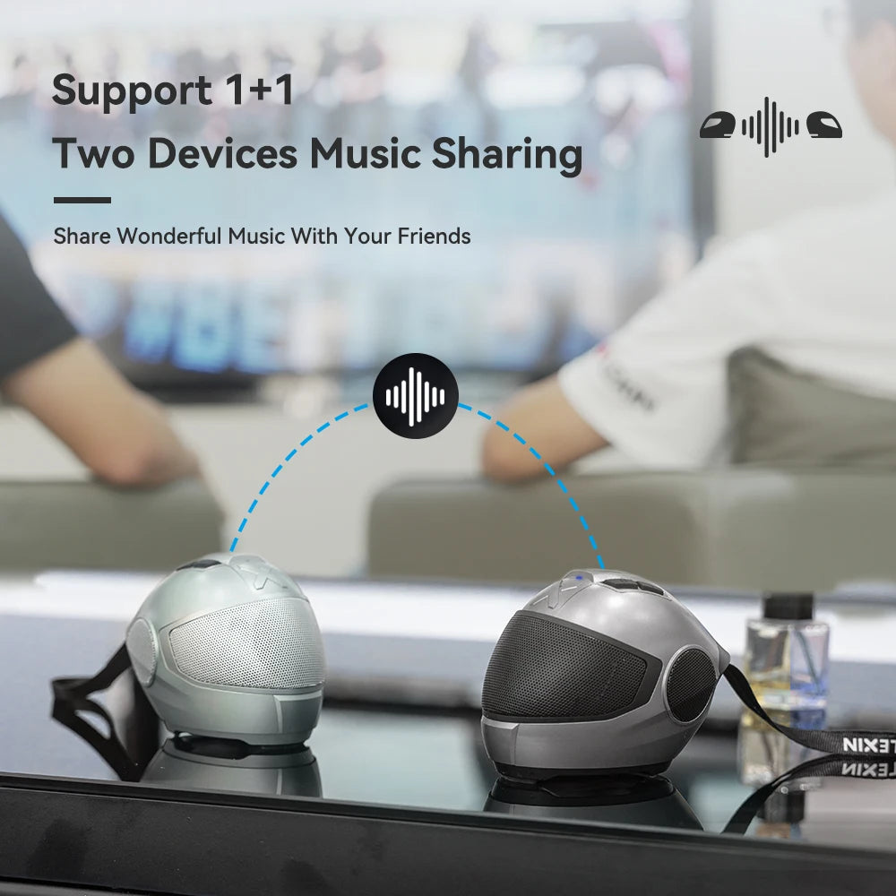 Model-S Portable Bluetooth Speaker, Helmet Style Wireless Speaker, Powerful Loud Stereo Speakers, Deep Bass, IPX4 Waterproof