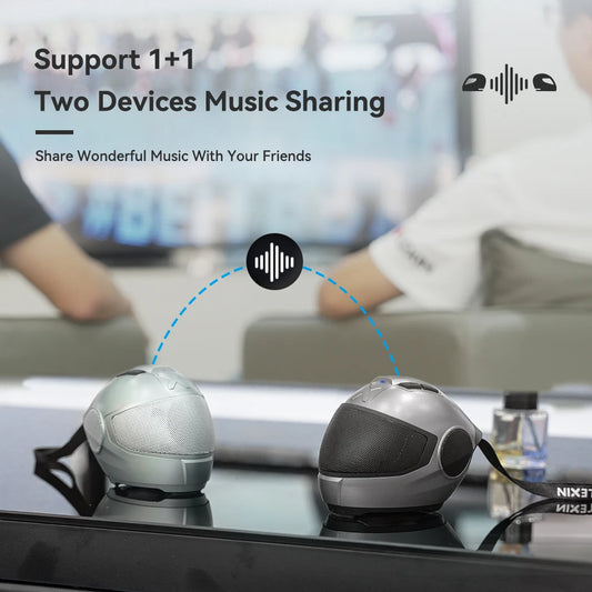 Model-S Portable Bluetooth Speaker, Helmet Style Wireless Speaker, Powerful Loud Stereo Speakers, Deep Bass, IPX4 Waterproof