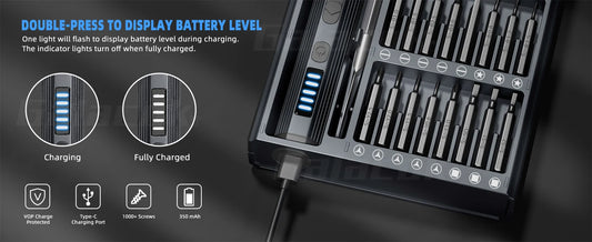 68 in 1 Mini Electric Precision Screwdriver Set – Cordless Repair Tool Kit with Magnetic S2 Steel Bits, 200RPM Motor, LED Light,