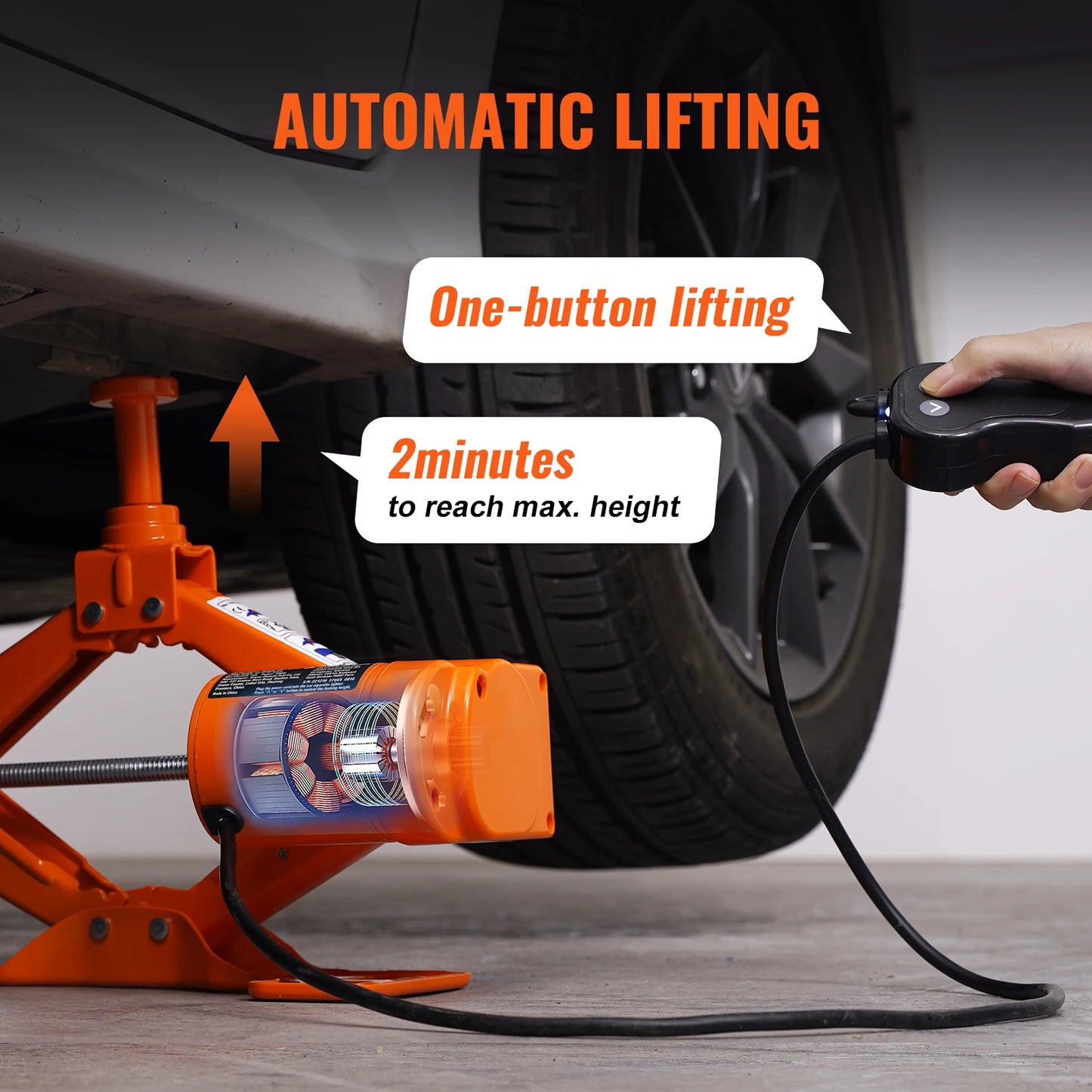 Electric Car Jack 3Tons/6600lbs 12V Electric Scissor Jack Portable Car Jack for SUV Truck Sedan Tire Change Replacement