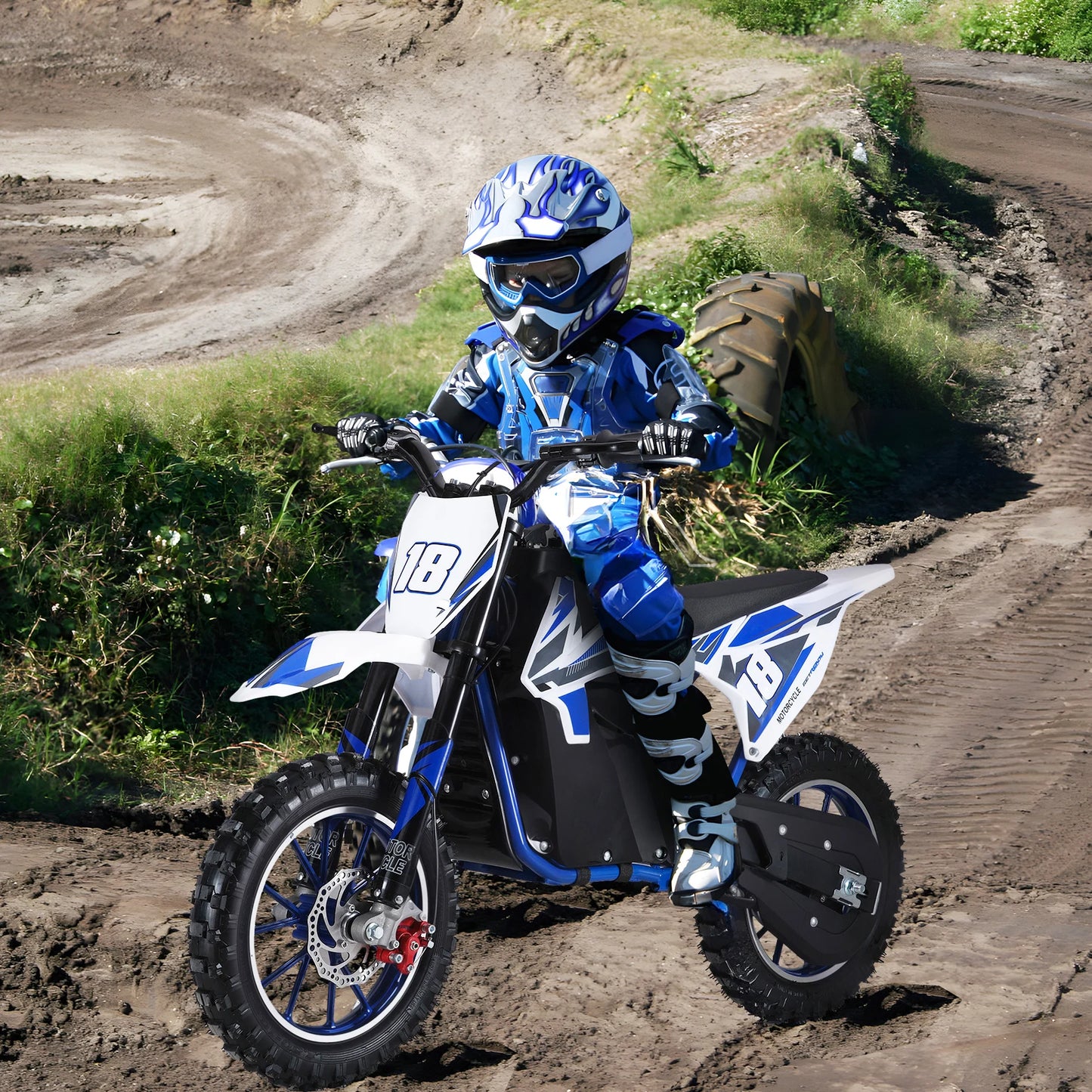 Kid Electric Motocross Bike,Dirt Bike,Electric Pocket Motorbike with High-Performance Motor and Battery,Off Road Mini Motorcycle