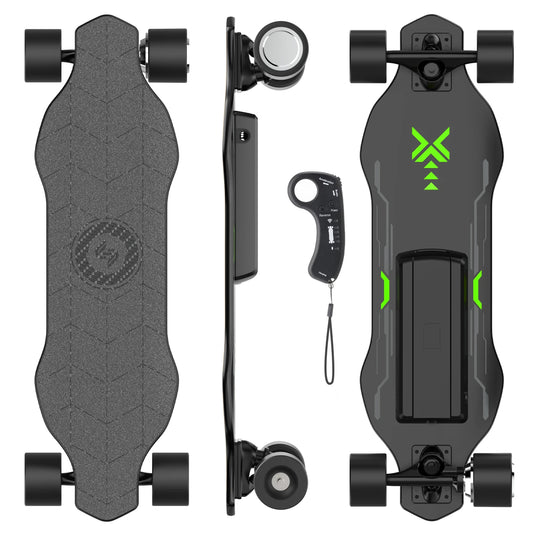 V6 Adult Electric Skateboard 25.2V 2Ah Battery Four-wheel E-skateboard 74*51mm tire E-scooter - with remote control