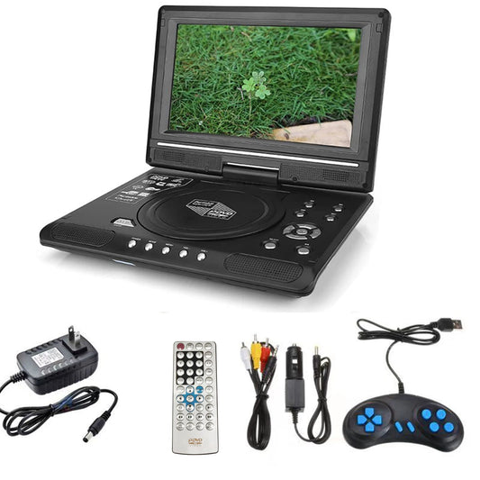 DVD Player 9.8 Inch 16:9 Widescreen 270° Rotatable LCD Screen Home Car TVPortable VCD Compact Disc MP3 Viewer with Game Function