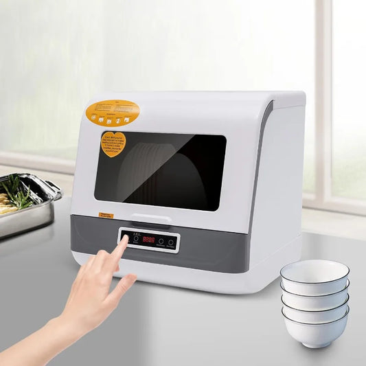 Compact 8L Portable Countertop Dishwasher with 4 Automatic Programs 360 FullRange Spray for Deep Cleaning Air Drying Function