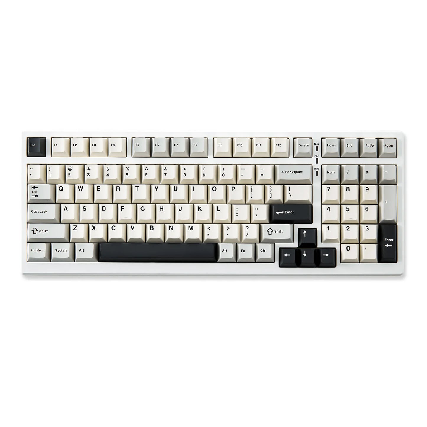 YZ98 White Full Size Mechanical Gaming Keyboard, Vintage 99 Keys Hot Swap Gasket 98% Layout Wireless RGB Backlit Keyboard