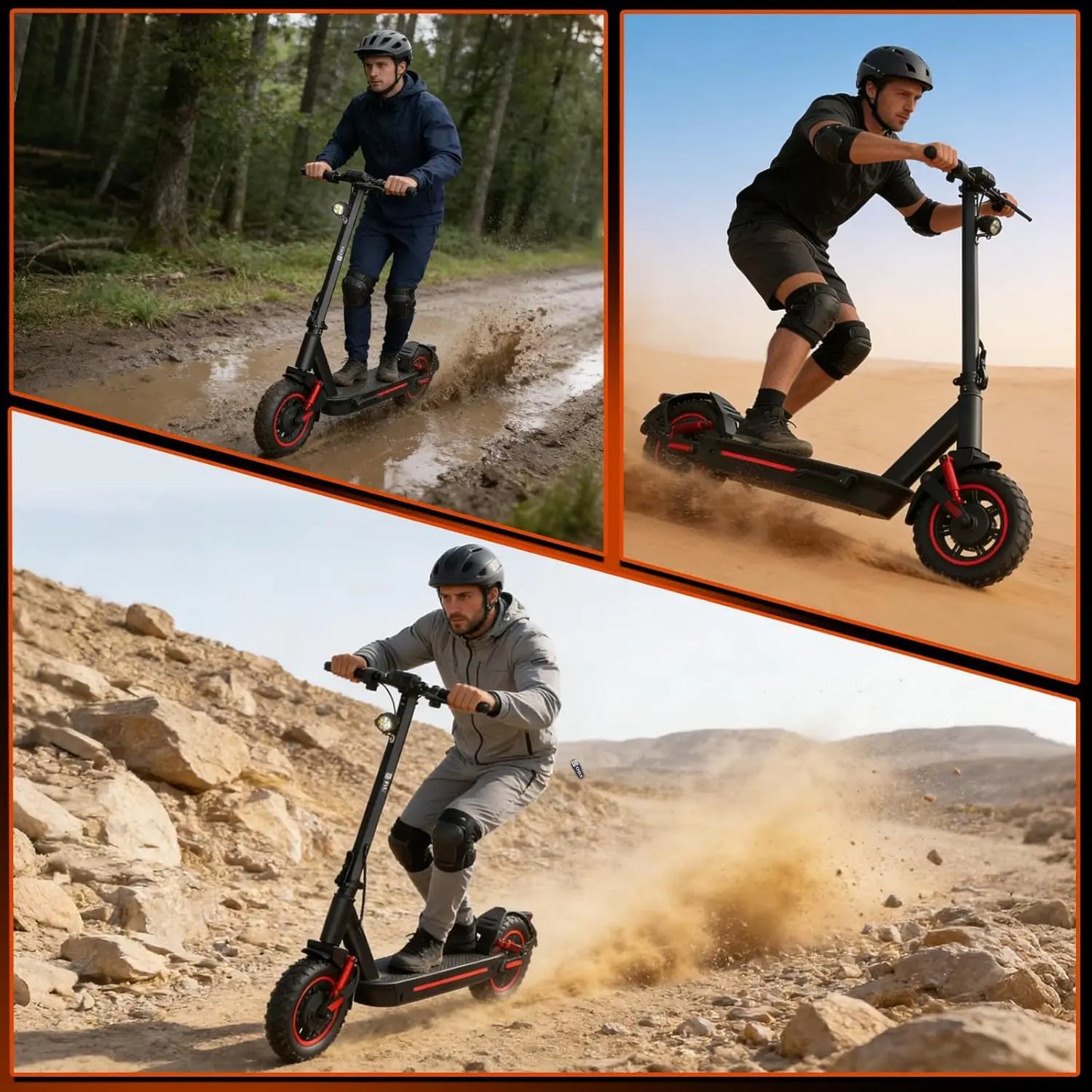 2026 Adults Electric Scooter 1200W Motor Top Speed 30MPH 48V 15AH Battery 10 Inch Off-Road Tires Sport Commuter Folding E-Scooter