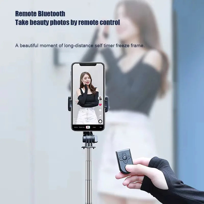 1.67M Long Extended Bluetooth Wireless Selfie Stick Live Broacast Stand Holder Tripod Foldable With Fill Light For Smartphones