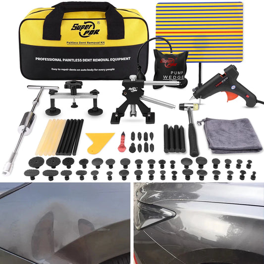 Super PDR Car Dent Puller Metal T Dent Repair Tool Auto Repair Sheet Metal Kit Slide Hammer Reverse Hammer Glue +15pcs Glue Pull