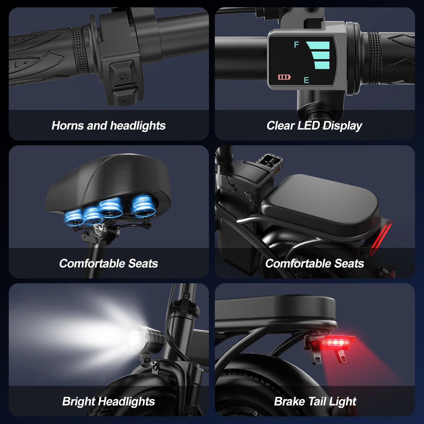 Foldable Electric Bike for Adults,14" Commuter E-Bike,750W Peak,Electric Bicycle,48V10Ah Battery,30Miles Range