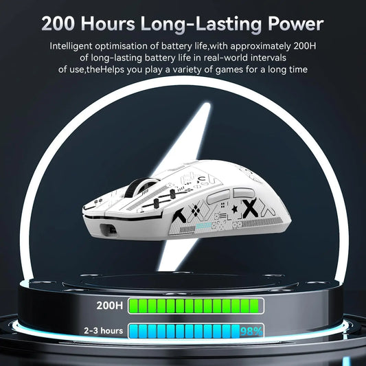 X6 Lightweight Wireless Gaming Mouse with RGB Backlight Charging Base, Tri-Mode,26K DPI, PAW3395 Optical Sensor