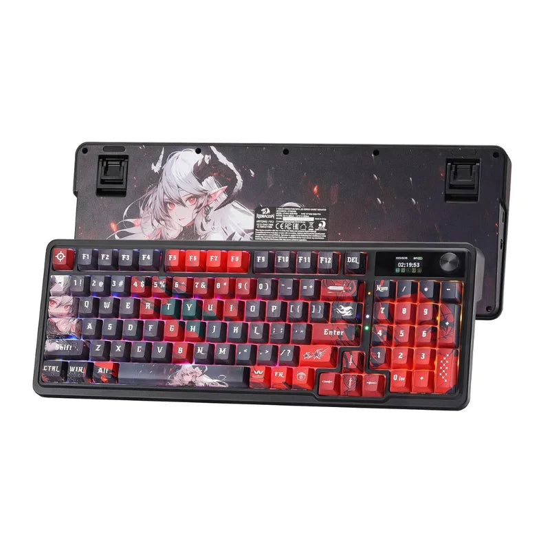 K719 PRO Wireless Gasket Gaming Hype Screen & Knob, 95 Keys Mechanical Keyboard, Easy-Control 1.14’’ TFT Info Display