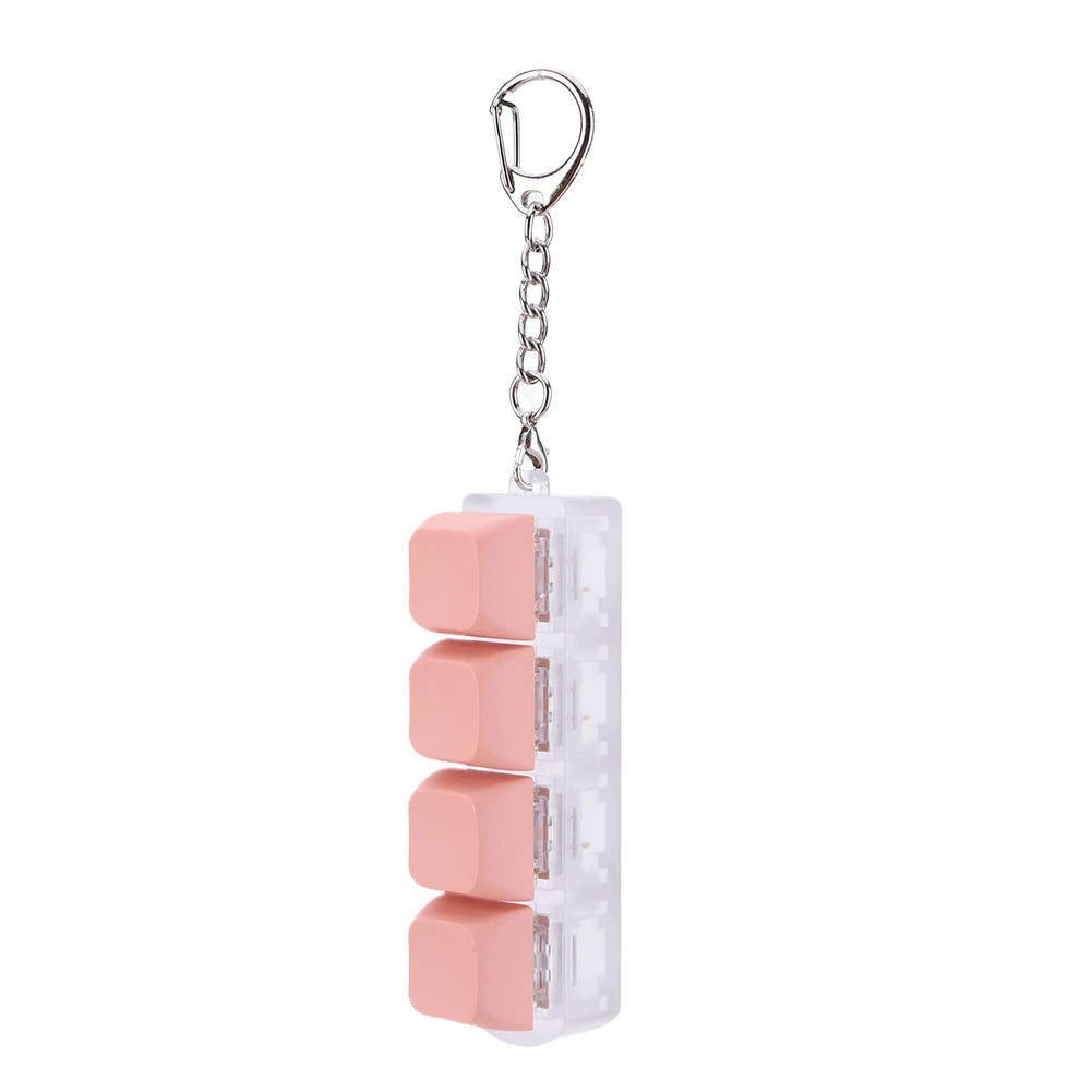 4 Keys Mechanical Keyboard Axis Tester DIY Keycaps Stress Relief Toy Finger Calming Fidget Keyborad Button Office Toy Keychain