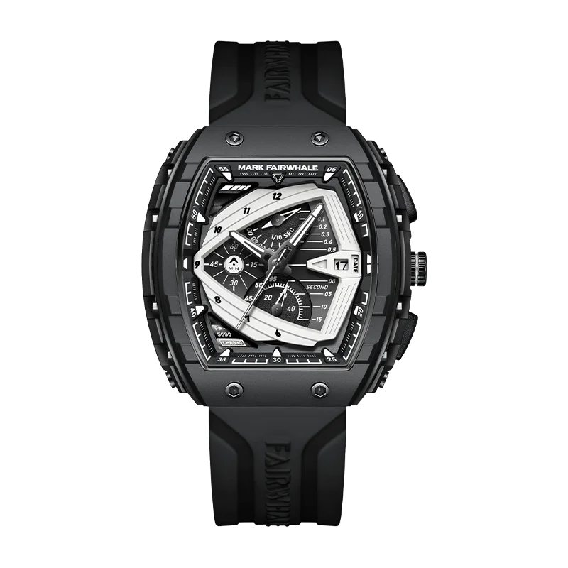 Luxury Tonneau Quartz Men's Watch Calendar Luminous Waterproof Chronograph Sports Watches for Men Montre Luxe