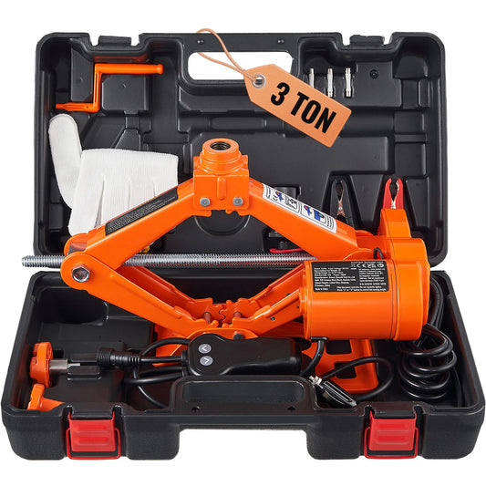 Electric Car Jack 3Tons/6600lbs 12V Electric Scissor Jack Portable Car Jack for SUV Truck Sedan Tire Change Replacement