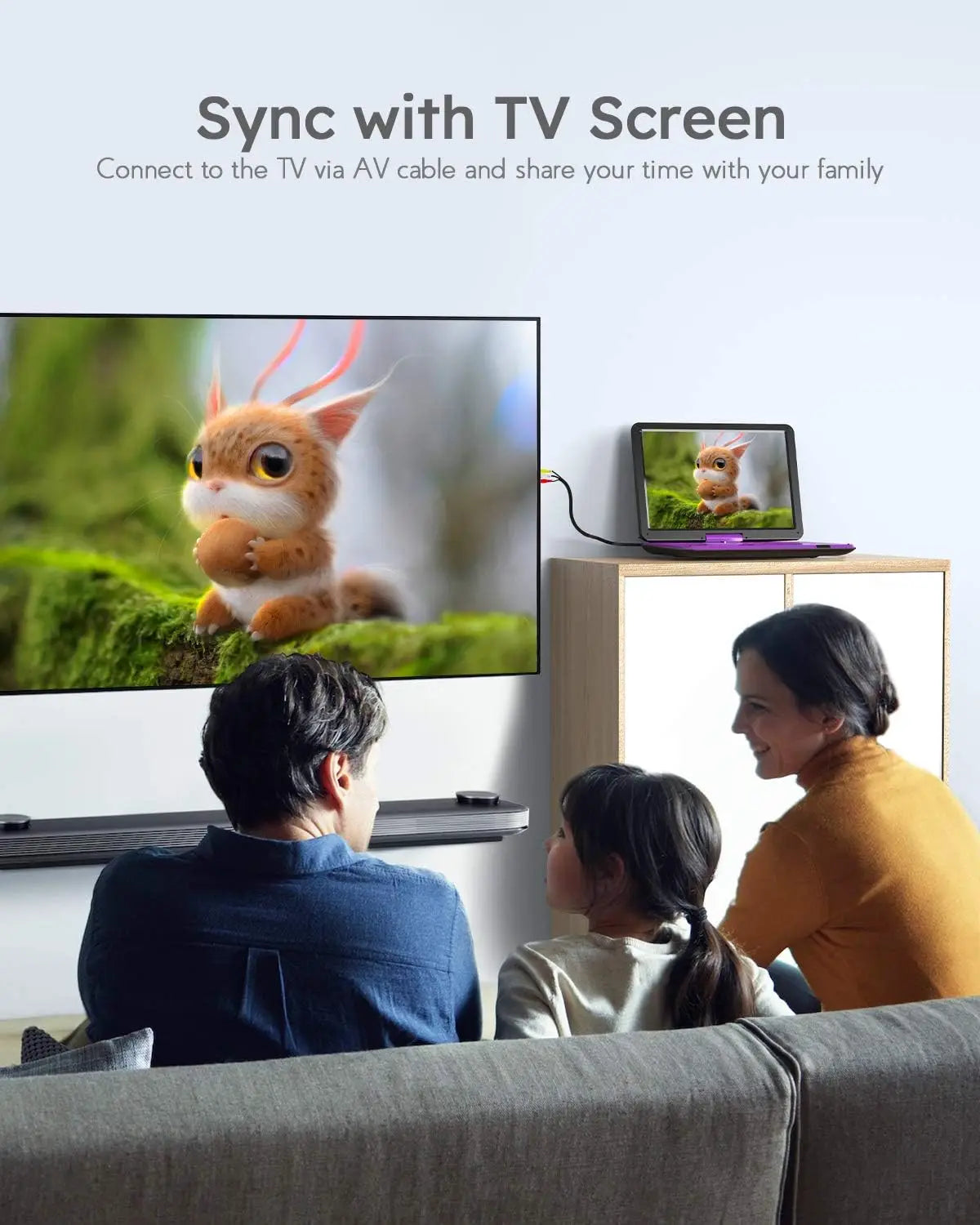 15.9" Portable DVD Player - with 14.0" Large HD Screen, 6 Hours Rechargeable Battery, High Volume Speakers