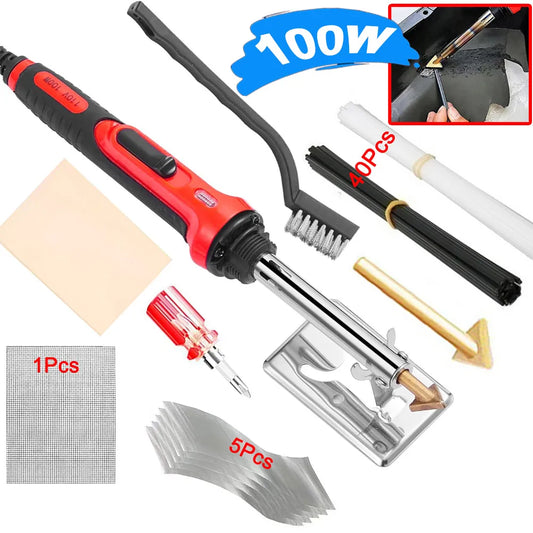 100W Plastic Welder 2-in-1 Kit with Soldering Iron Tips & Rods, Soldering Iron tools,Professional Surface Repair for Car Bumper