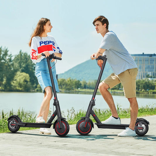350W Foldable Electric Scooter for Adults, 8.5'' Solid Tires, Dual Brake System, Lightweight APP Support E-scooter