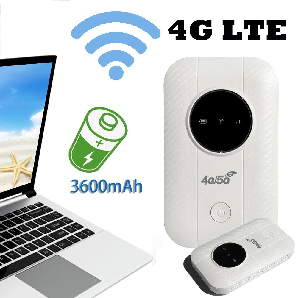 150Mbps 4G LTE Wireless Router Portable Wi-Fi Hotspot 3600mAh Wide Coverage 4G Sim Card Pocket Wi-Fi Router Wireless