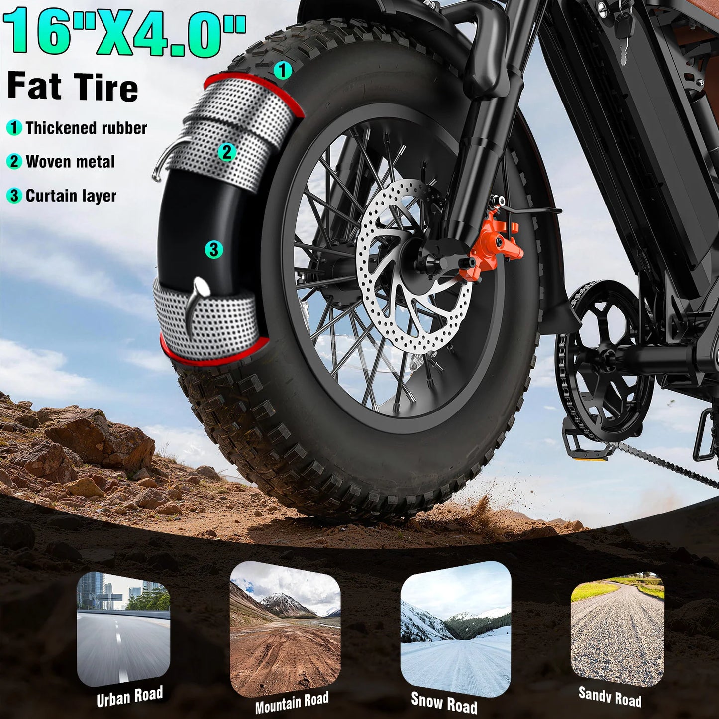 1200W All-terrain Electric Motorcycle, 48V18Ah Adult Electric Dirt Bike, 28MPH, 5-speed Variable Speed, Load Capacity of 500LBS