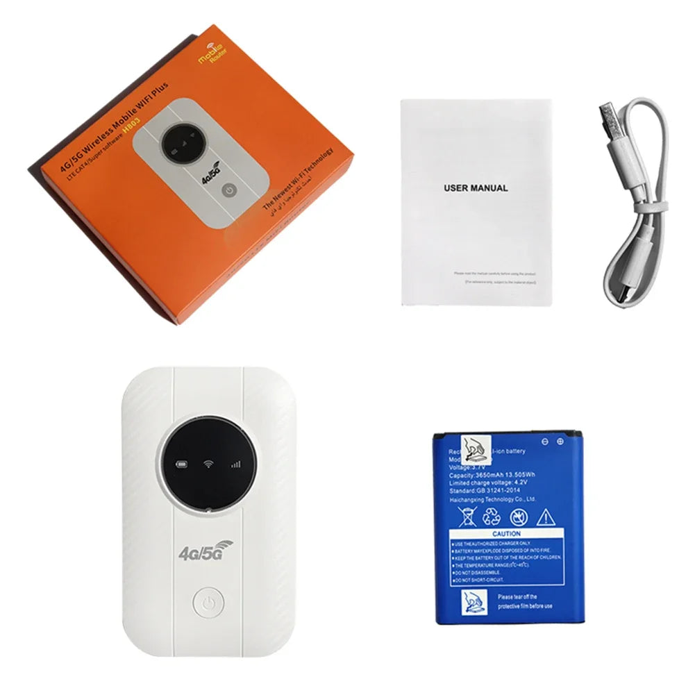 150Mbps 4G LTE Wireless Router Portable Wi-Fi Hotspot 3600mAh Wide Coverage 4G Sim Card Pocket Wi-Fi Router Wireless