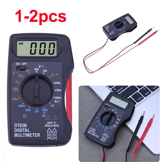 DT83B Portable Digital Multimeter 1999 Counts Mini Pocket Ammeter Voltmeter Current Voltage Ohm Meter Battery Capacity