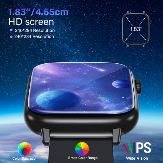 New Smart Watch Bluetooth Call 24/7 Heart Rate Monitor IP68 Waterproof 100+ Sport Mode Smartwatch for Men Women