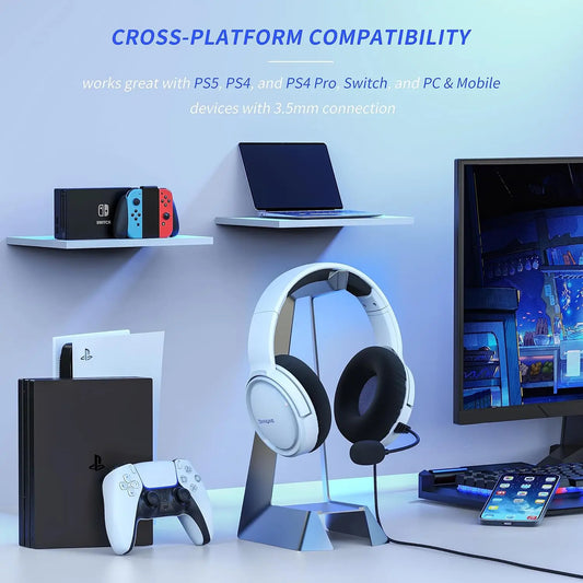 Gaming Headset with Mic for PS4 PS5 Xbox Series X|S Xbox One PC Switch Wired Gaming Headphones for PlayStation 5 Xbox 1
