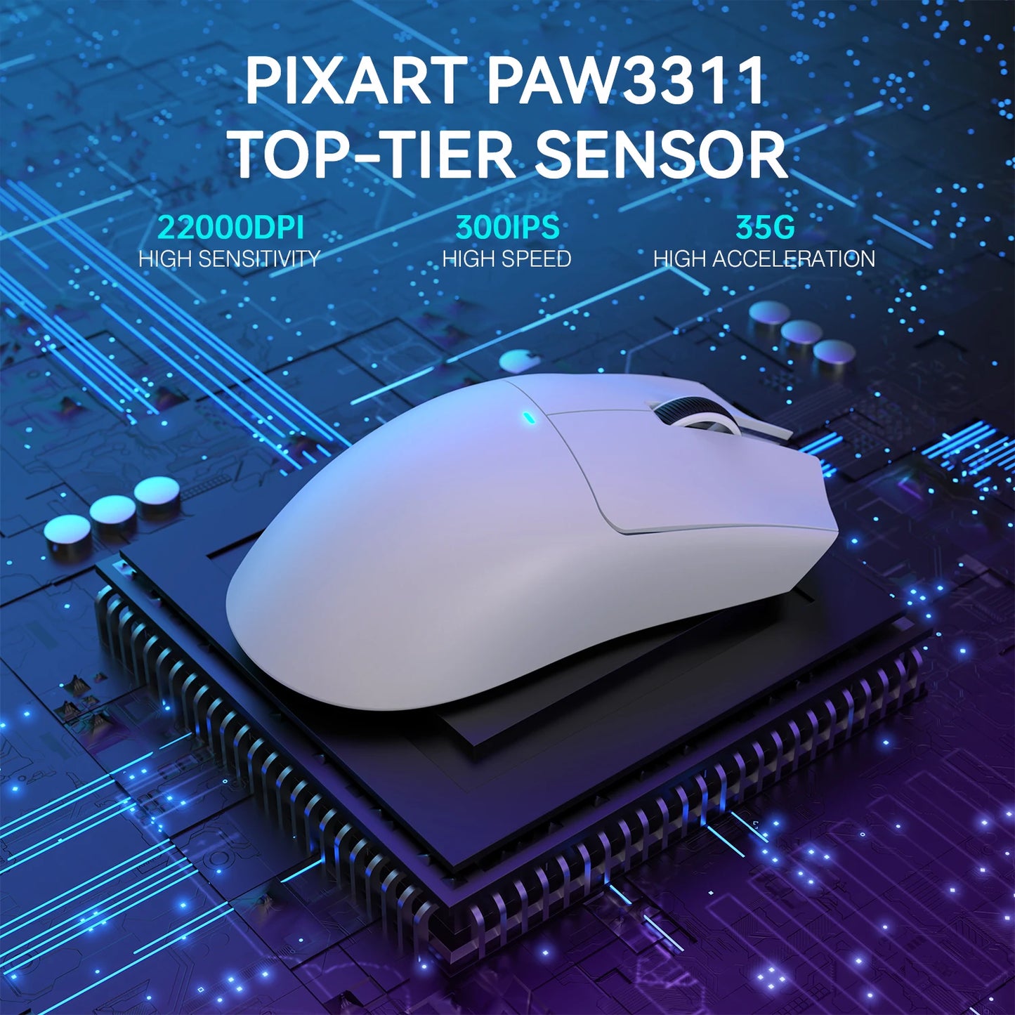 X11 Lightweight Wireless Gaming Mouse with RGB Backlight Charging, Up to 22K DPI, PAW3311 Optical Sensor, HUYU Swit