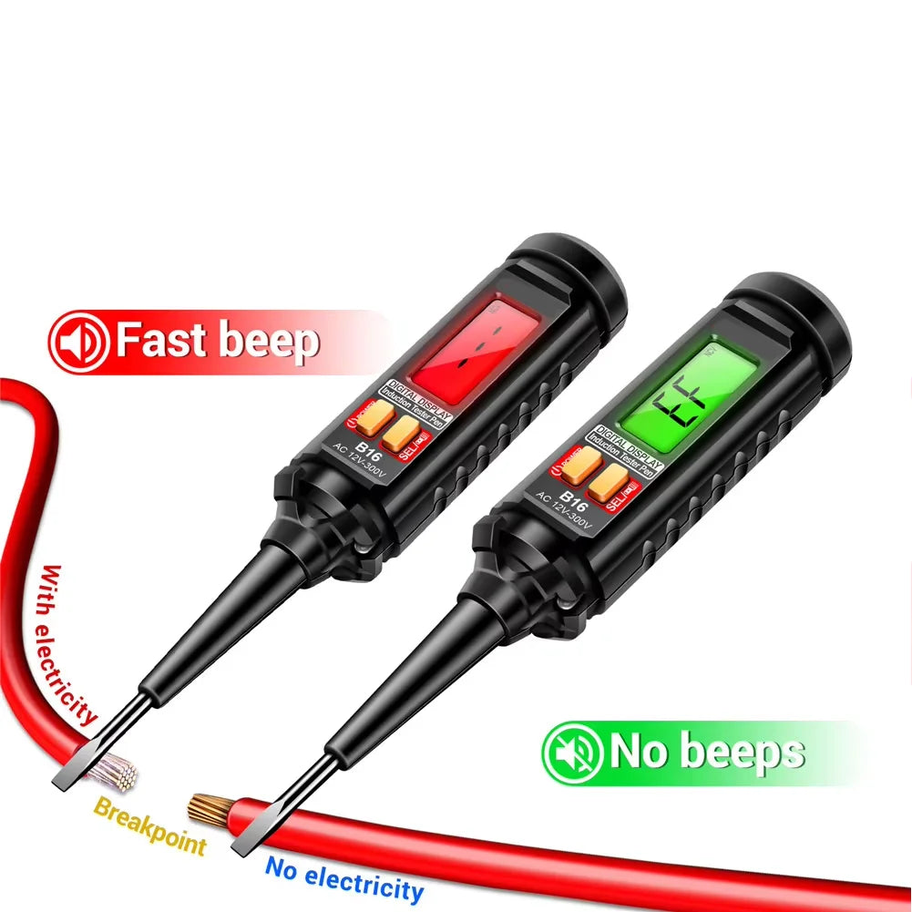 AC 12V-300V Non-Contact Voltage Detector Digital Electrical Pen Smart Induction Test Pen Wire Breakpoint Finder Live Wire Test