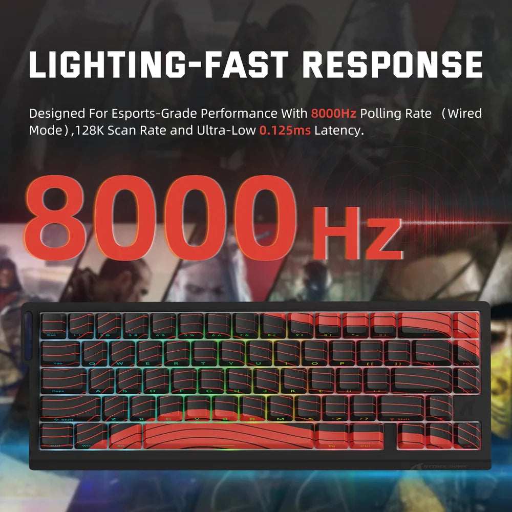 X68PRO HE Wireless Rapid Trigger Gaming Keyboard with Adjustable Actuation, Hot-Swap,RGB Backlit,BT/2.4GHz/Wired