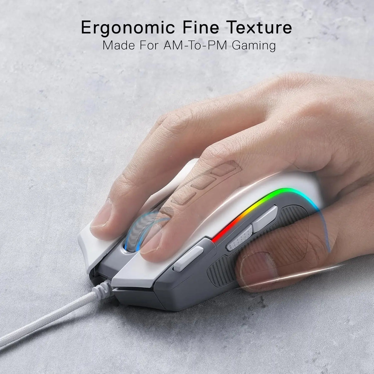 M612 RGB Gaming 8000 DPI Wired Optical Gamer Mouse 9 Programmable Buttons & 5 Backlit Modes