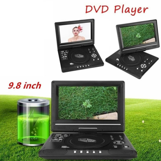 9.8 In 16:9 Widescreen 270° Rotatable LCD Screen Home Car TV DVD Player Portable VCD Compact Disc MP3 Viewer with Game Function