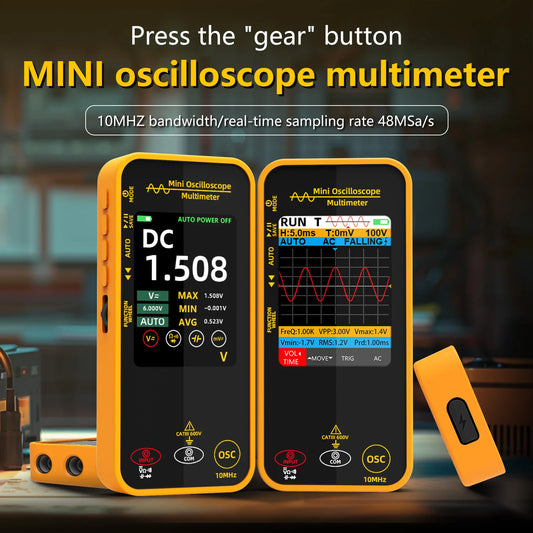 2-in-1 Handheld Oscilloscope Multimeter Smart Voltmeter Current, Capacitance, Ohm, Diode Multifunction Tester