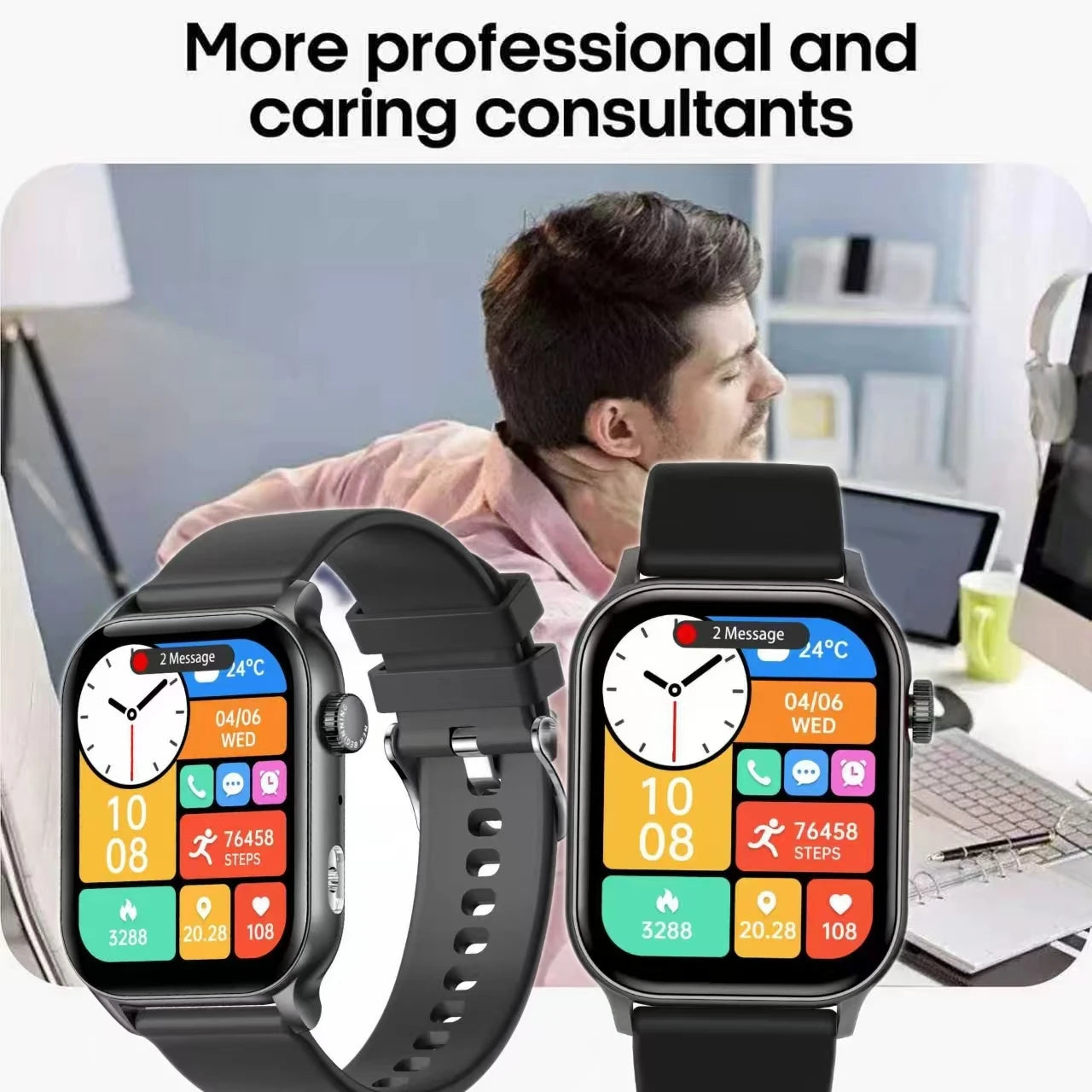 Fitness Tracker Heart Rate Blood Pressure Watch Blood Oxygen Monitor Pedometer Step Counter Activity Tracker Big Fitness Tracker