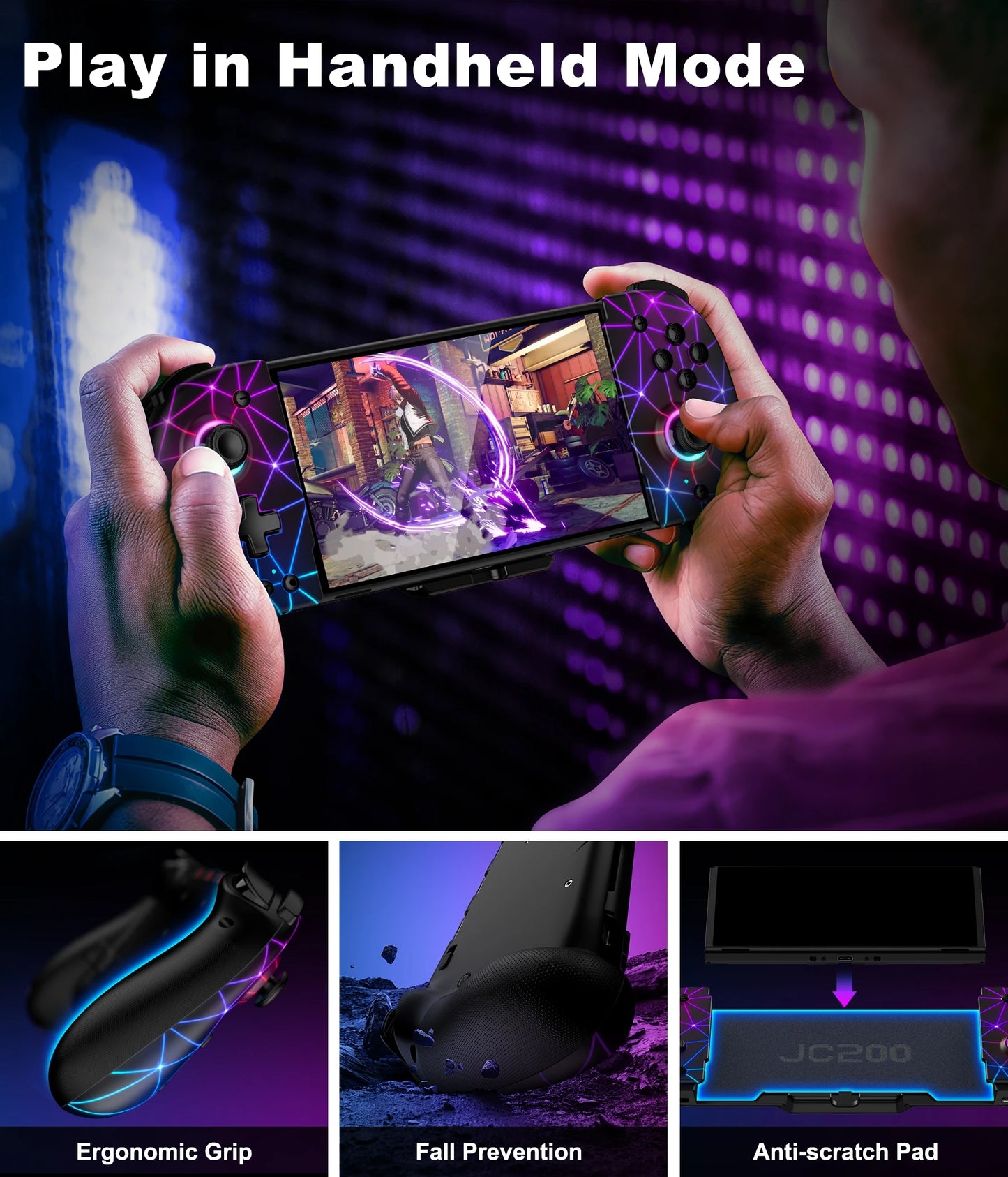 For Switch/OLED Controller Hall Effect Wireless Switch Controller One-Piece FOR Switch Joypad with 1000mAh Battery