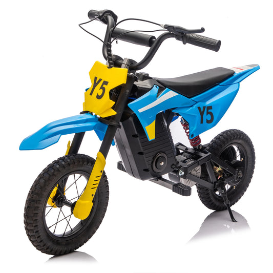 24V 250W Ride On Electric Toy Off-Road Motorcycle, 9.32 MPH Max Speed, 180 lbs Weight Capacity, Fast Charging, Rear Suspension
