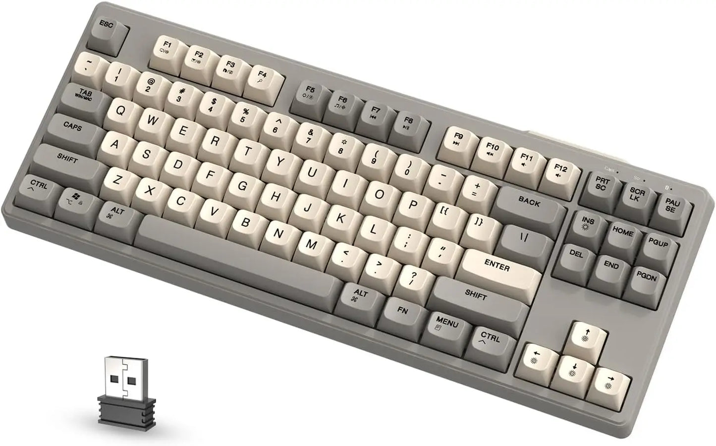 M87 80% Wireless TKL RGB Backlit BT5.0 & 2.4G & Wired PBT Material Mechanical Feeling Gaming Keyboard