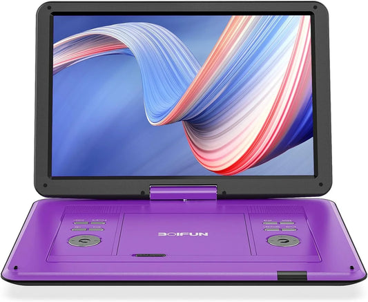 Portable DVD Player 12.5", with 10.5" HD Swivel Screen, Car Travel DVD Players 5 Hrs. Rechargeable Battery