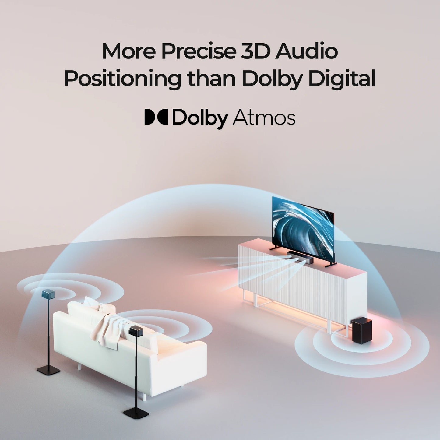 450W 5.1 Dolby Atmos Sound Bar, 3D Surround Sound System for Home Theater TV, 2 Surround Speakers & Wireless Subwoofer